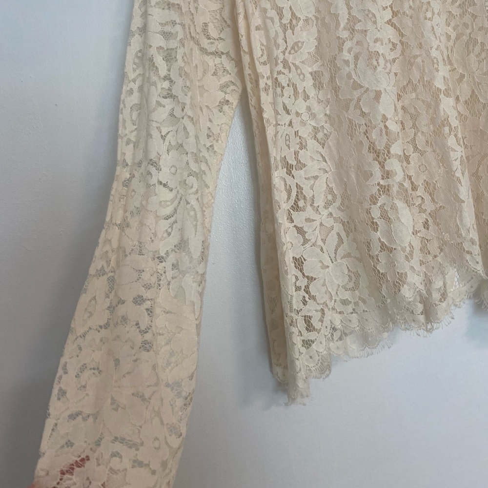 Free People Lace Long-Sleeve Top - Size Large - Picture 4 of 7